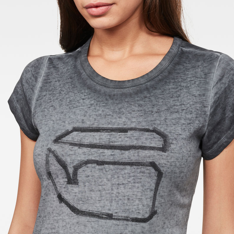 G-Star RAW® Thilea Slim T-Shirt Grey detail shot