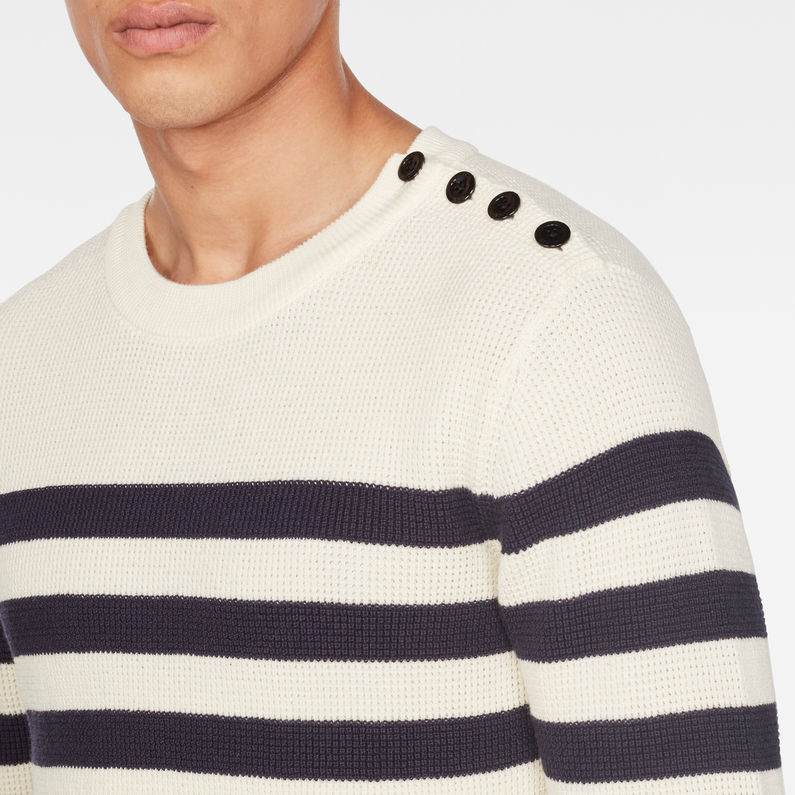 G-Star RAW® Dadin Stripe Knit White detail shot