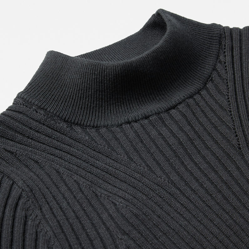 G-Star RAW® Lynn Turtle Knit Dress Black detail shot