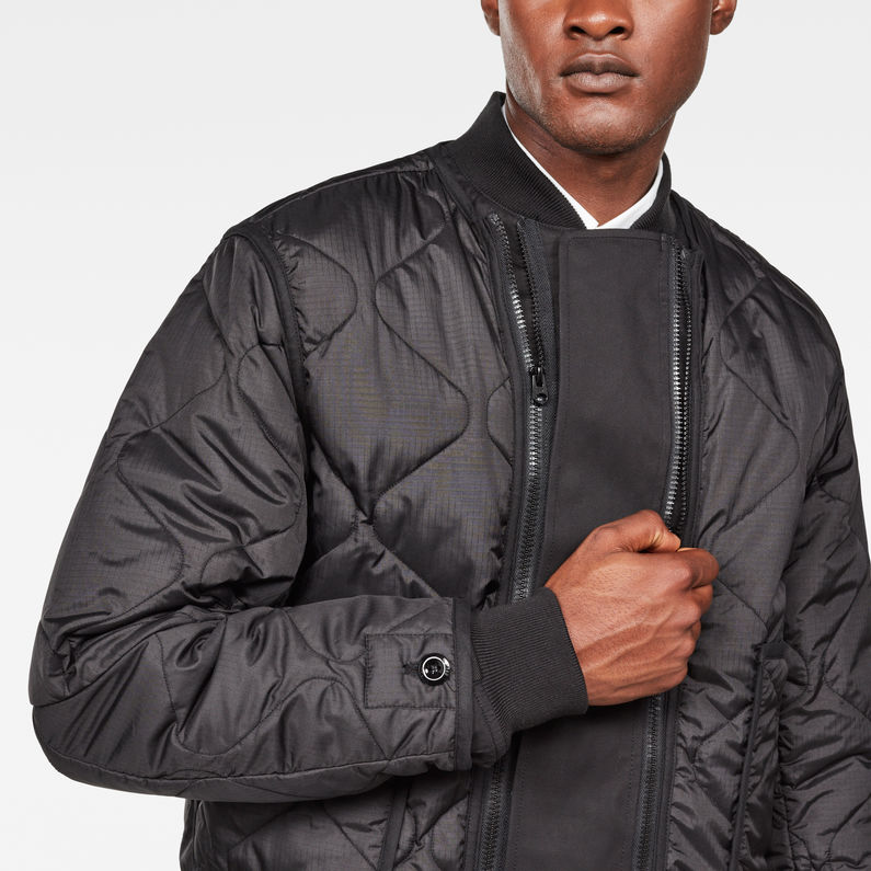 G-Star RAW® Rackam Quilted Transeasonal Bomber Black detail shot