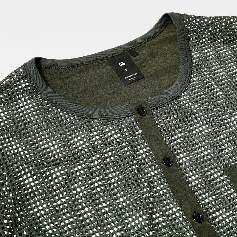 G-Star RAW® Zalow Straight Granddad T-Shirt Grau detail shot