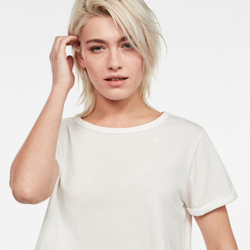 G-Star RAW® Collow Straight Cropped T-Shirt White detail shot