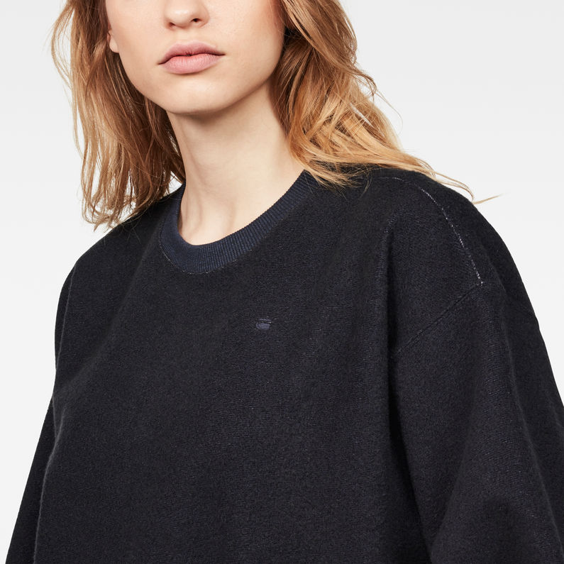 G-Star RAW® Suzu Relaxed Cropped Sweater Dark blue detail shot