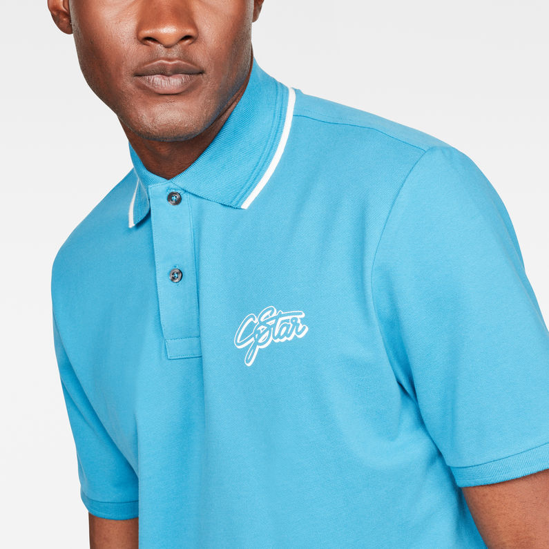 G-Star RAW® 28 Art Polo Medium blue detail shot