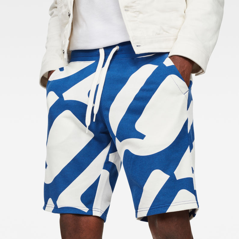 G-Star RAW® Hyce Relaxed Sweater Shorts Medium blue detail shot
