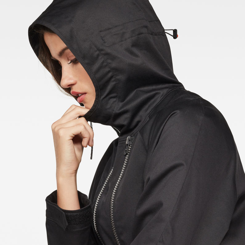 G-Star RAW® H-A Strett Boyfriend Parka Black detail shot