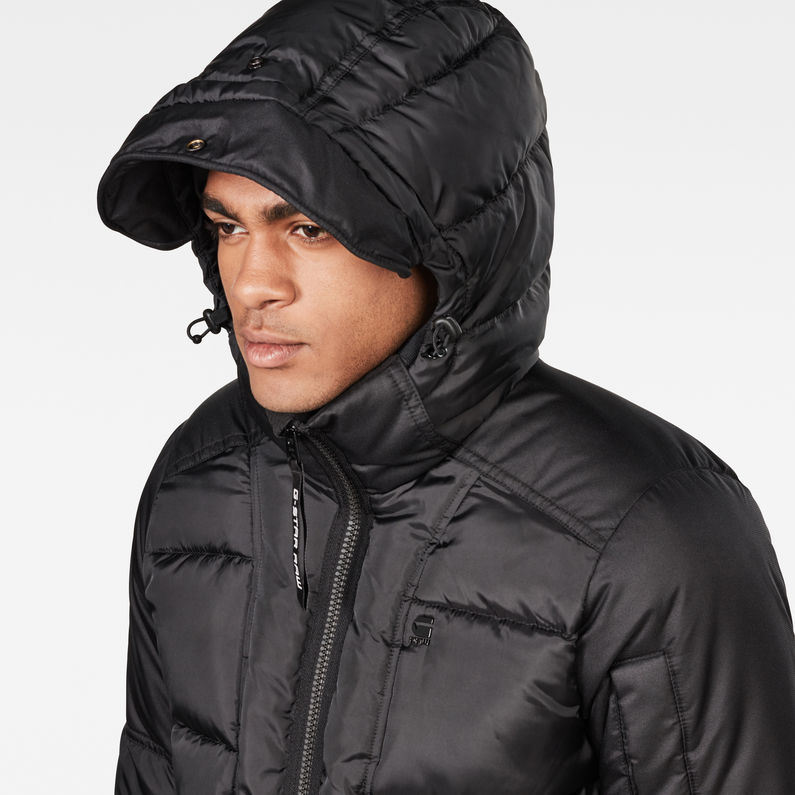 G-Star RAW® Whistler Hooded Quilted Jacket Black detail shot