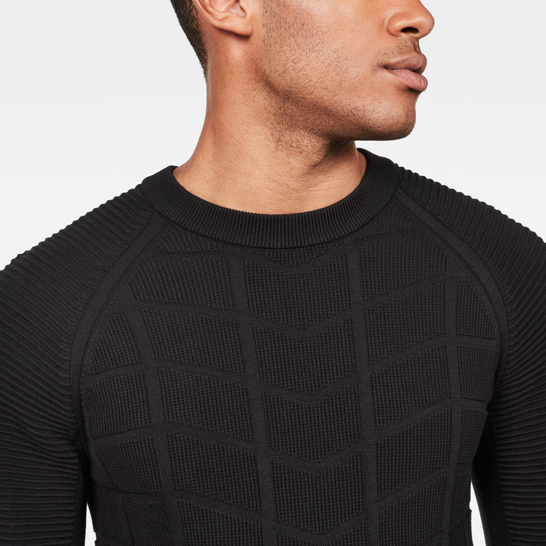 G-Star RAW® Suzaki Moto Knit Schwarz detail shot