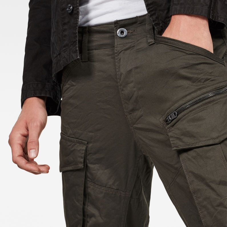 G-Star RAW® Rovic Zip 3D Straight Tapered Pants Green detail shot