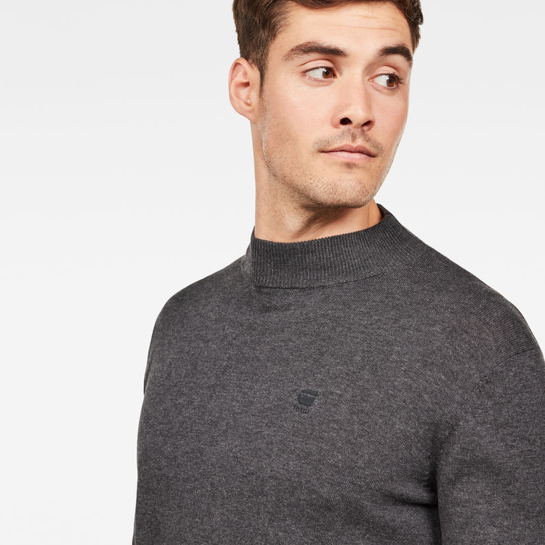 G-Star RAW® Core Mock Turtle Knit Grey detail shot