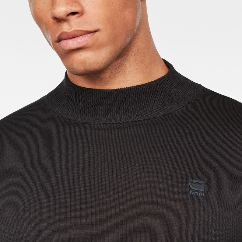 G-Star RAW® Core Mock Turtle Knit Black detail shot