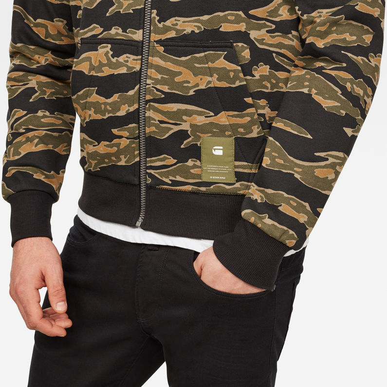 G-Star RAW® Manes Raglan Camo Hooded Zip Sweat Multi color detail shot