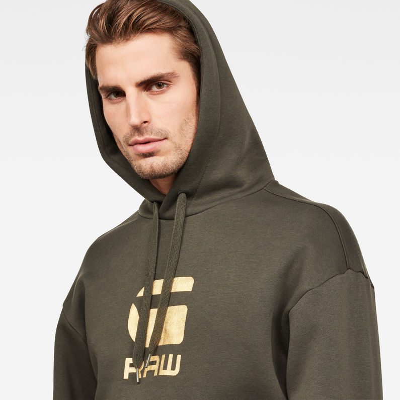 G-Star RAW® Togrul Stor Hooded Sweat Grey detail shot