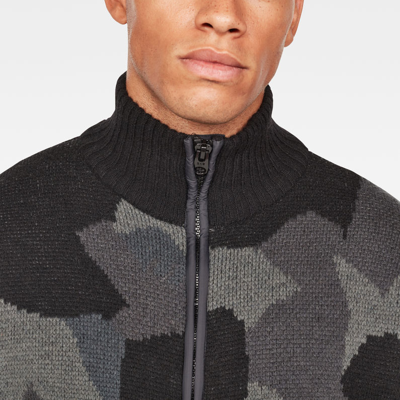 G-Star RAW® Moon Zip Through Cardigan Knit Black detail shot