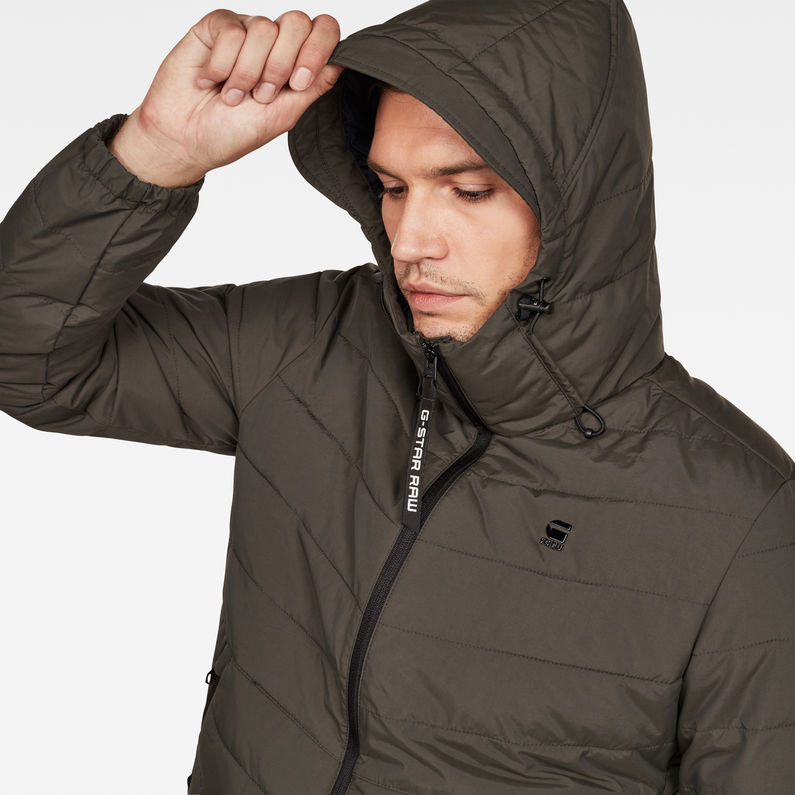 G-Star RAW® Attacc Quilted Hooded Jacket Grey detail shot
