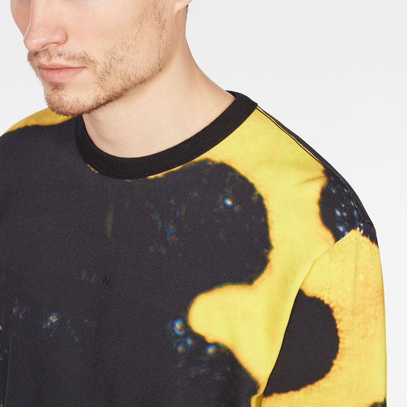 G-Star RAW® Bumble Frog Stalt Deconstructed Sweater Yellow detail shot
