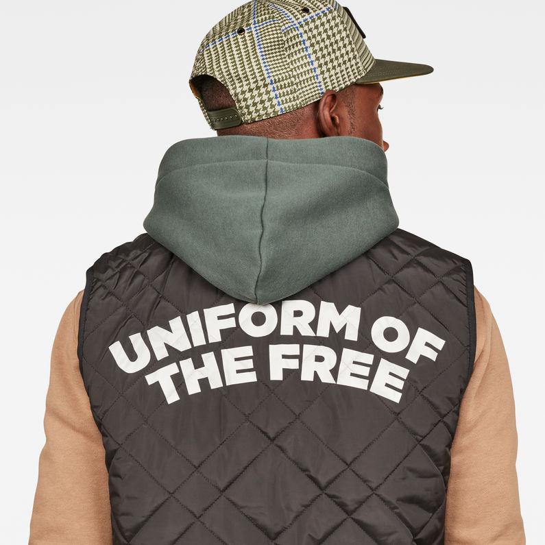 G-Star RAW® Blake Quilted Vest Zwart detail shot