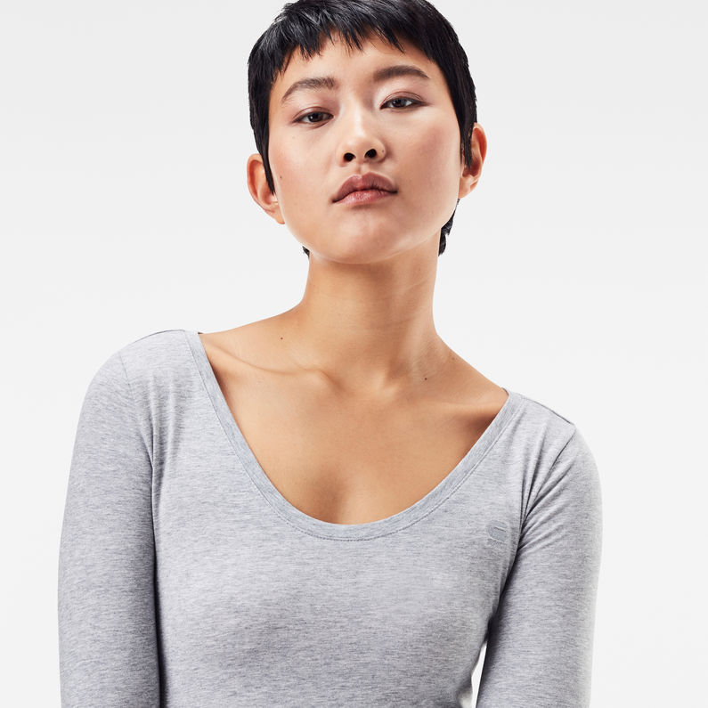 G-Star RAW® Base Round Neck T-Shirt Grey detail shot