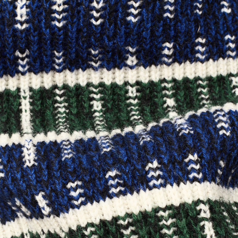 G-Star RAW® Rib Jacquard Zip Through Knit Medium blue fabric shot