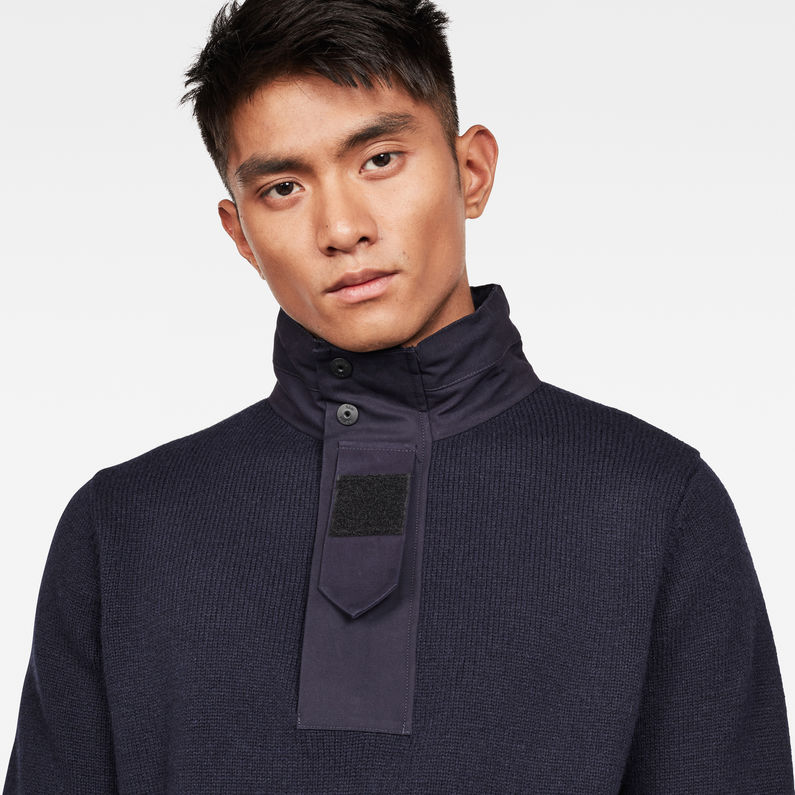 G-Star RAW® Bantson Zip Knit Dark blue detail shot