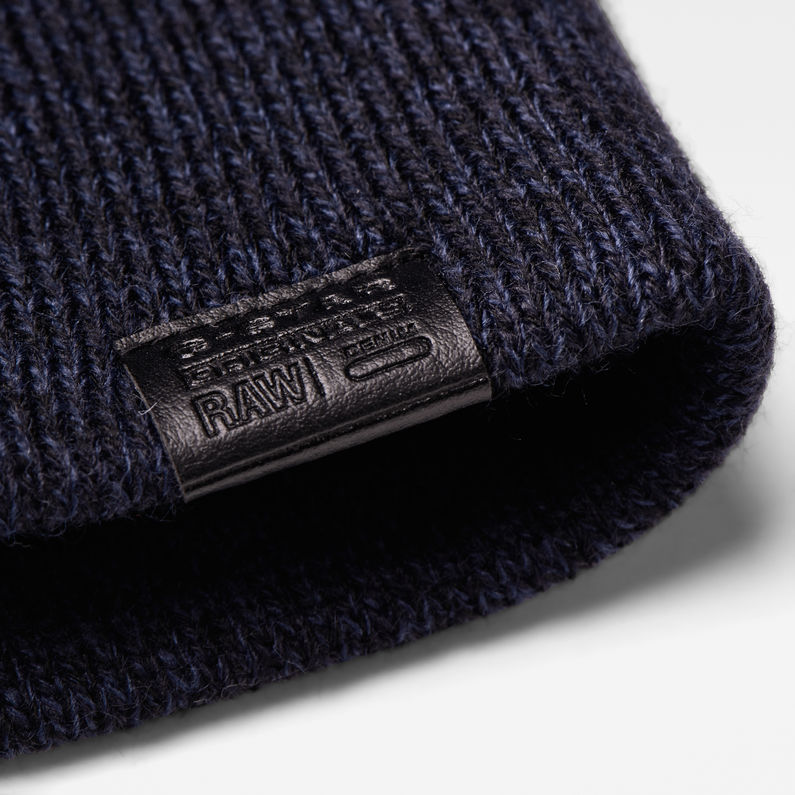 G-Star RAW® Effo Long Heather Beanie Dark blue detail shot buckle