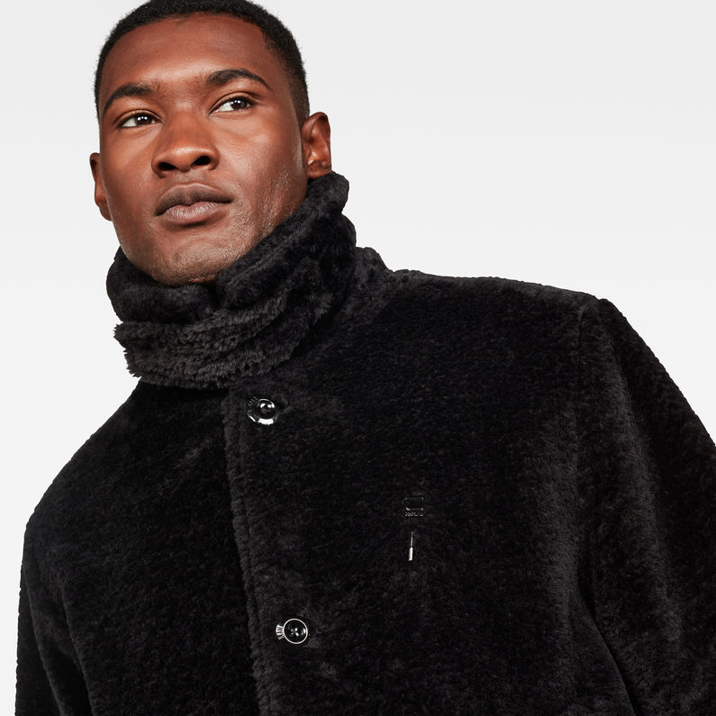G-Star RAW® Garber Teddy Overcoat Black detail shot