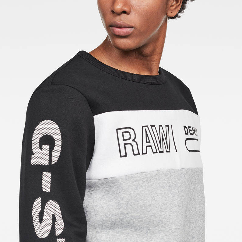 G-Star RAW® Swando Block Graphic Sweat Black detail shot