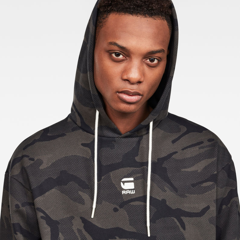 G-Star RAW® Stor Swando Ann Camo Hooded Sweat Black detail shot