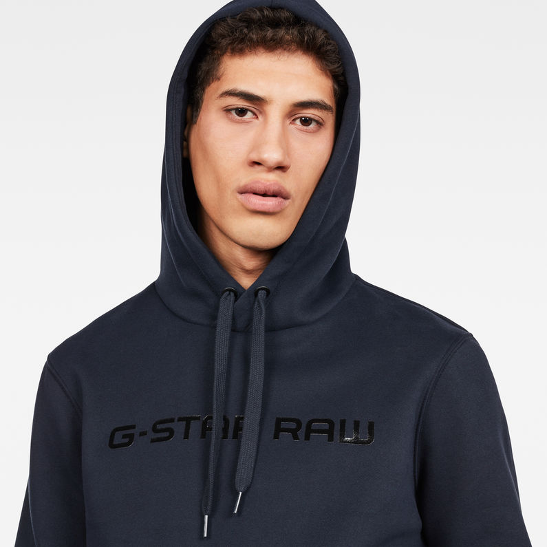 G-Star RAW® Loaq Hooded Core Sweat Dark blue detail shot