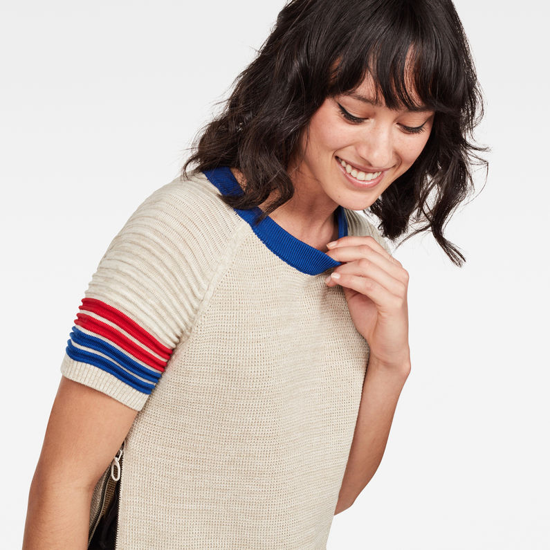 G-Star RAW® Suzaki Stripe Knit Beige detail shot