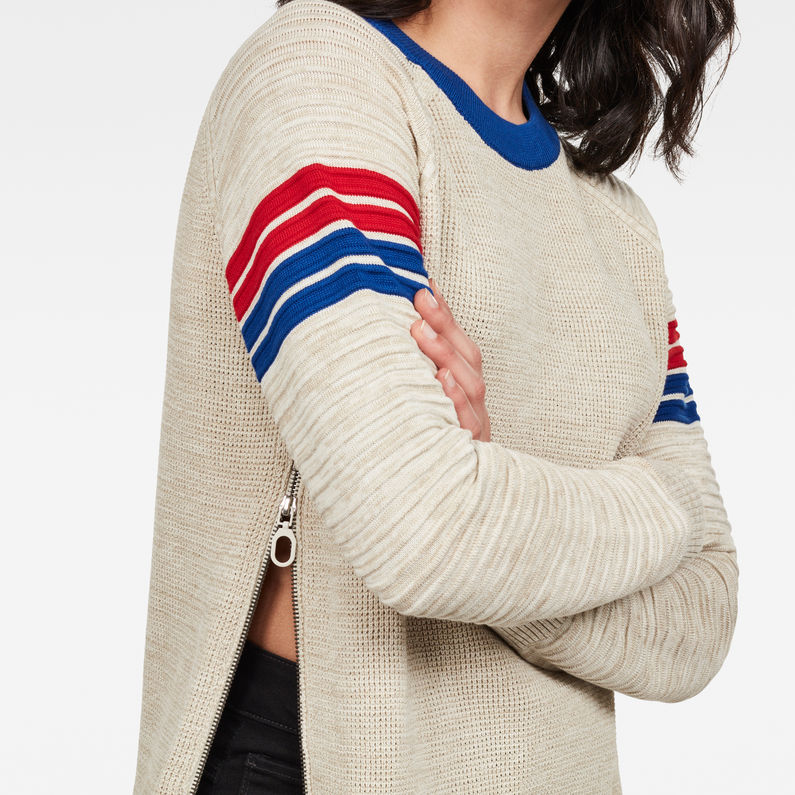 G-Star RAW® Suzaki Stripe Knit Beige detail shot