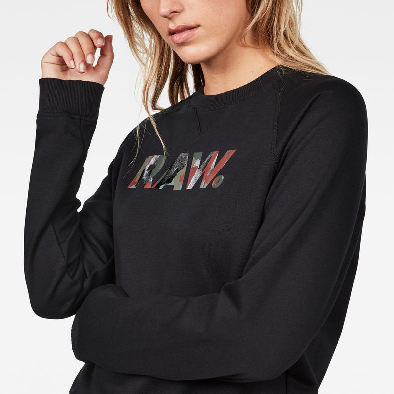 G-Star RAW® Micella Cropped Sweat Noir detail shot
