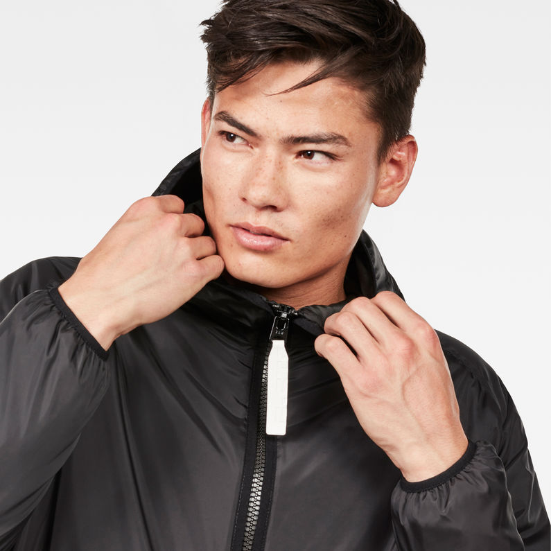 G-Star RAW® Strett Padded Hooded Anorak Black detail shot
