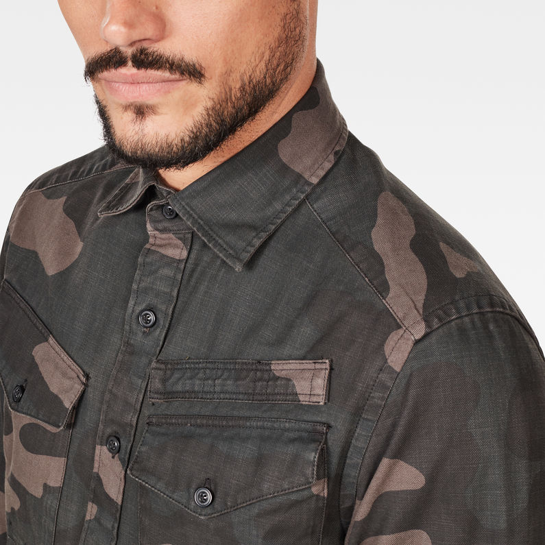G-Star RAW® Lecite Straight Shirt Brown detail shot