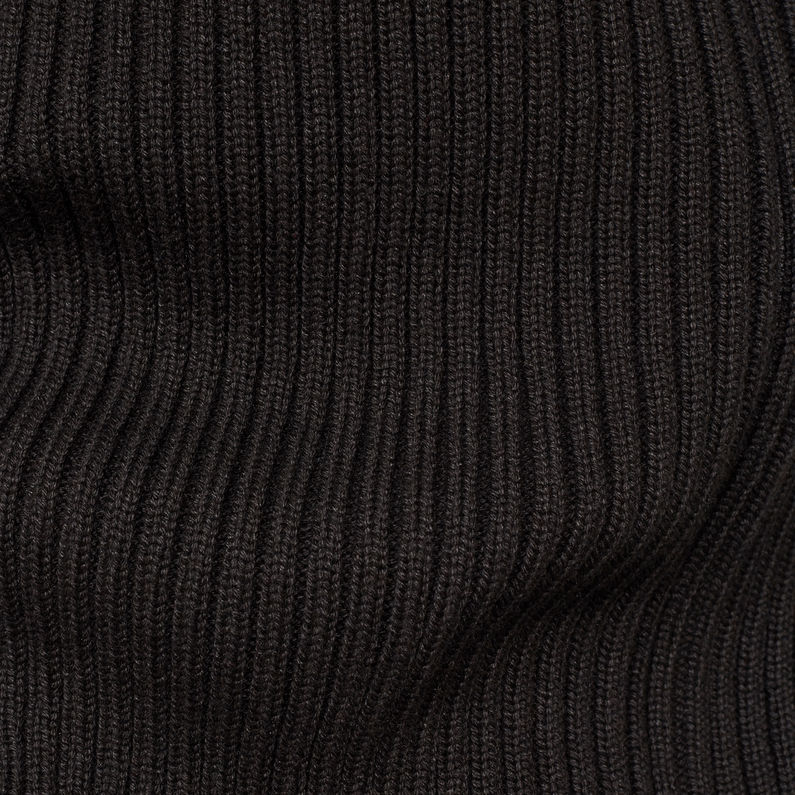 G-Star RAW® 3D Biker Zip Through Knitted Sweater Black fabric shot
