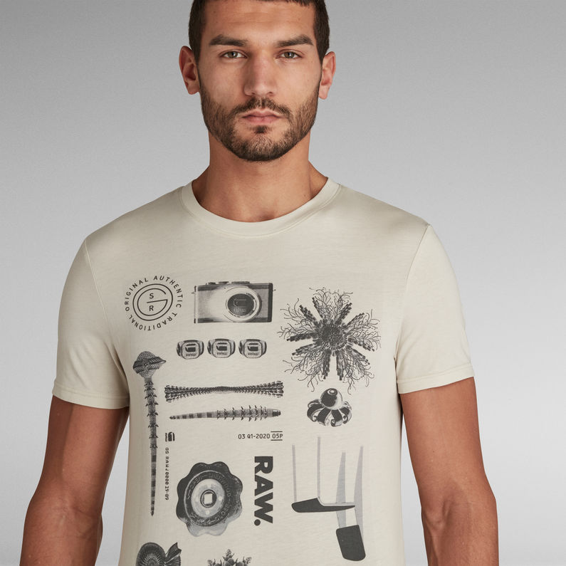 G-STAR Outlet Object Raw. Slim T-Shirt Beige