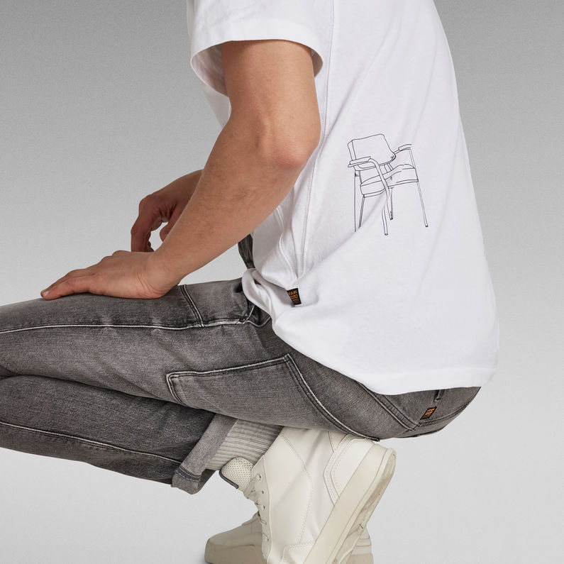 G-STAR Outlet Multi Object Graphic T-Shirt White
