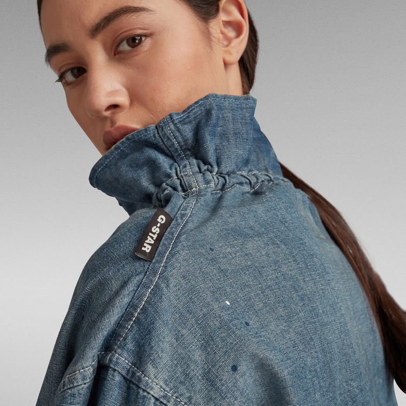 G-STAR Outlet Long Sleeve Mock Neck Shirt Medium blue