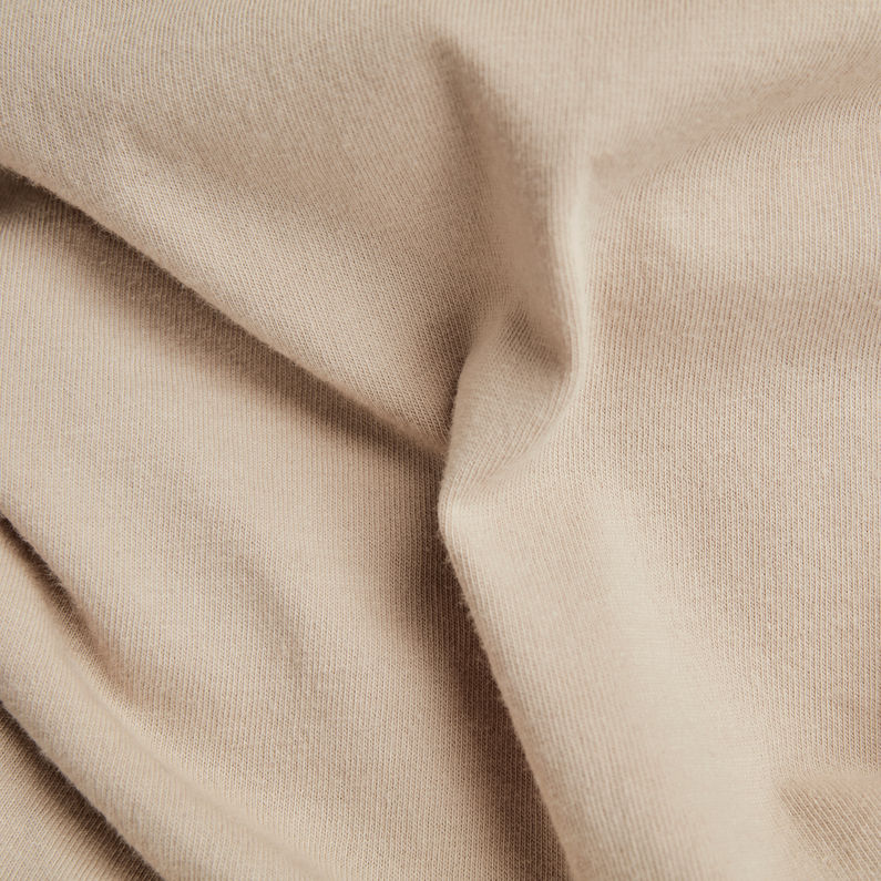 G-STAR Outlet Rolled Edge V-Neck Longsleeve Beige