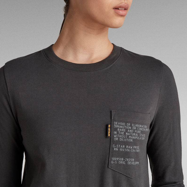 G-STAR Outlet Text Pocket Loose Top Grey