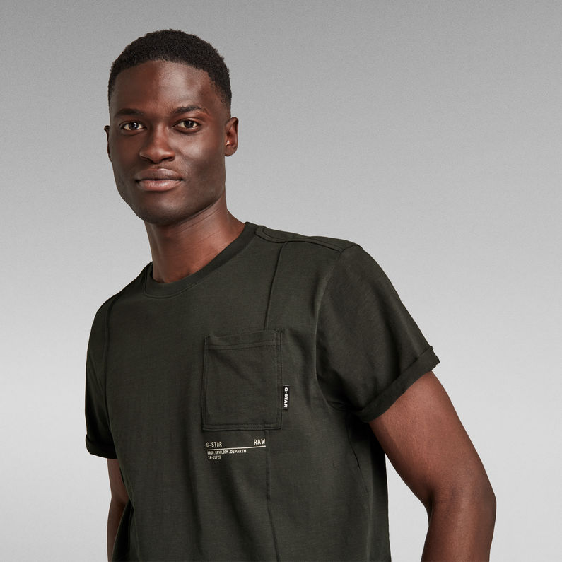 G-STAR Outlet Lash Pocket Back Graphic T-Shirt Grey