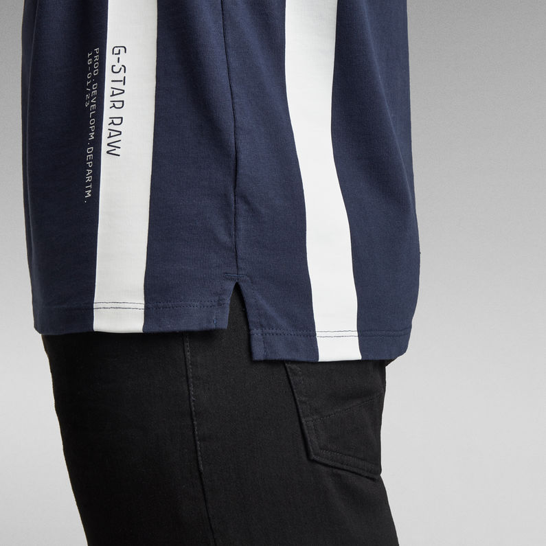 G-STAR Outlet Printed Stripe Polo Dark blue