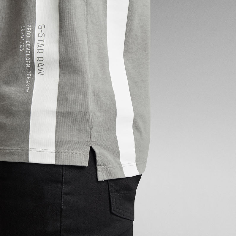 G-STAR Outlet Printed Stripe Polo Grey