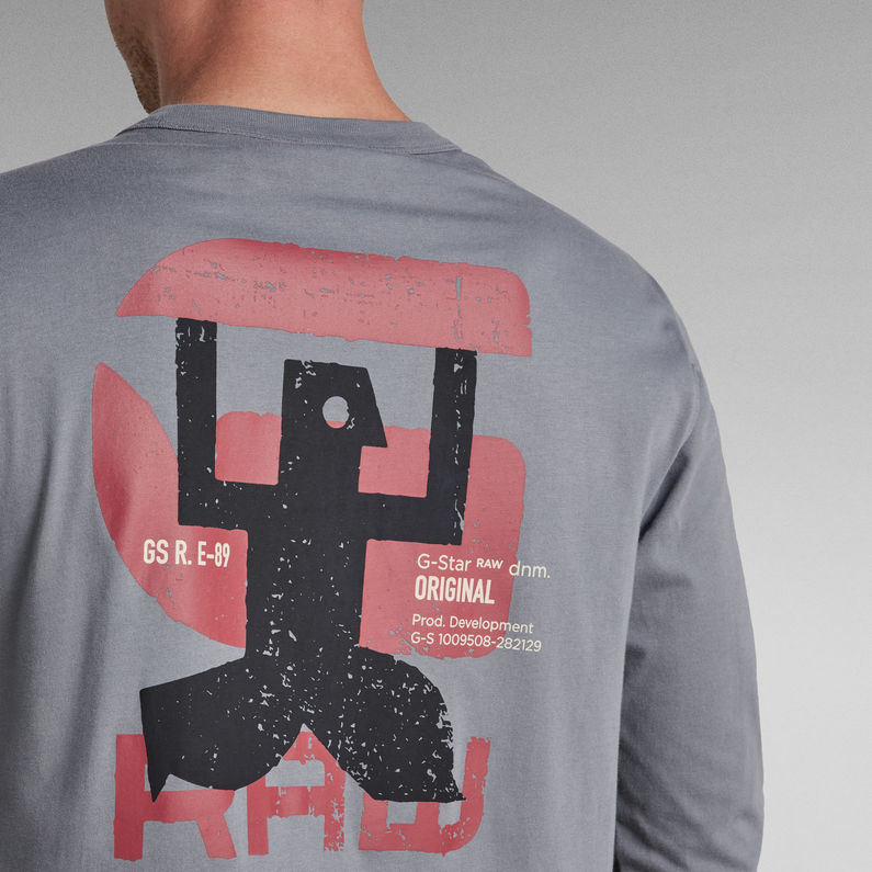 G-STAR Outlet Back Graphic T-Shirt Grey