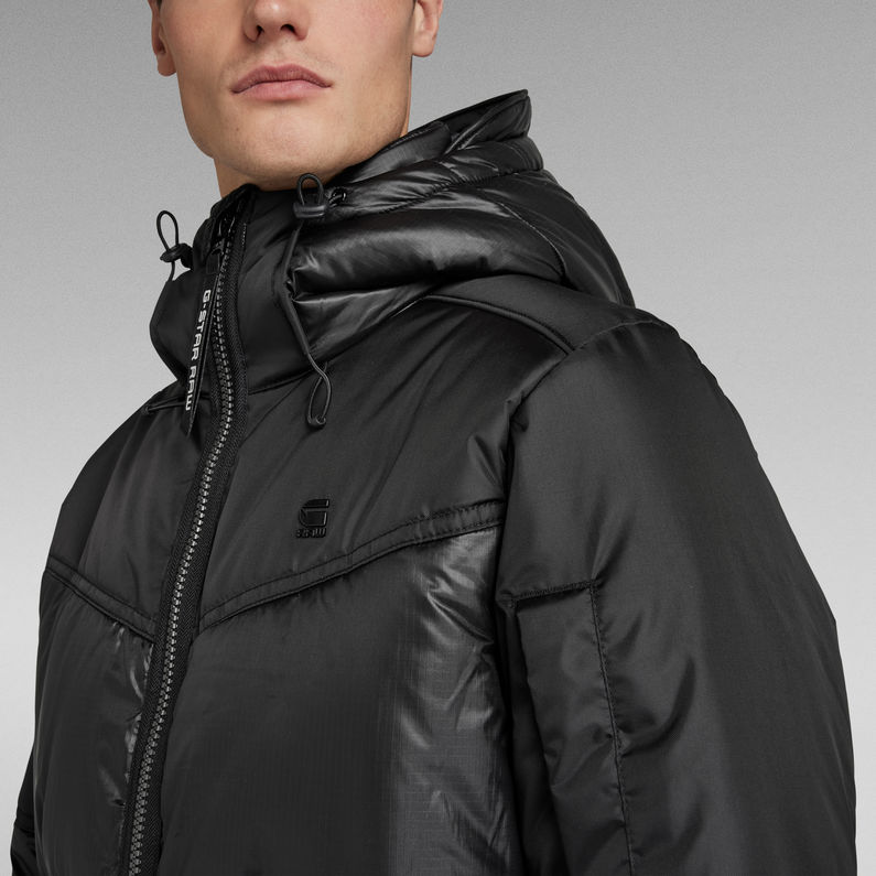 G-STAR Outlet Quilted Hooded Puffer Jacket Black