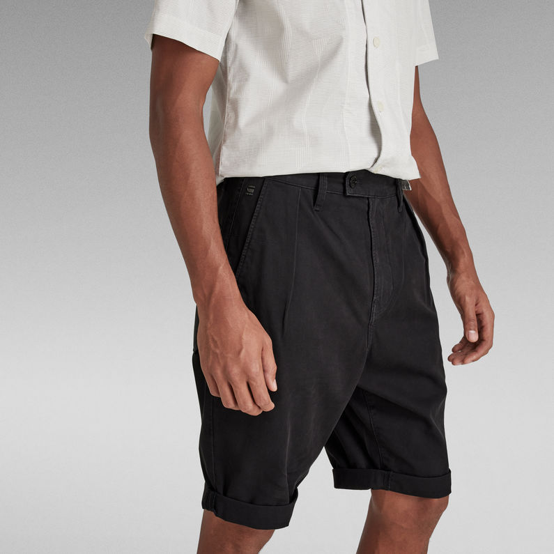 G-STAR Outlet Pleated Chino Shorts Black