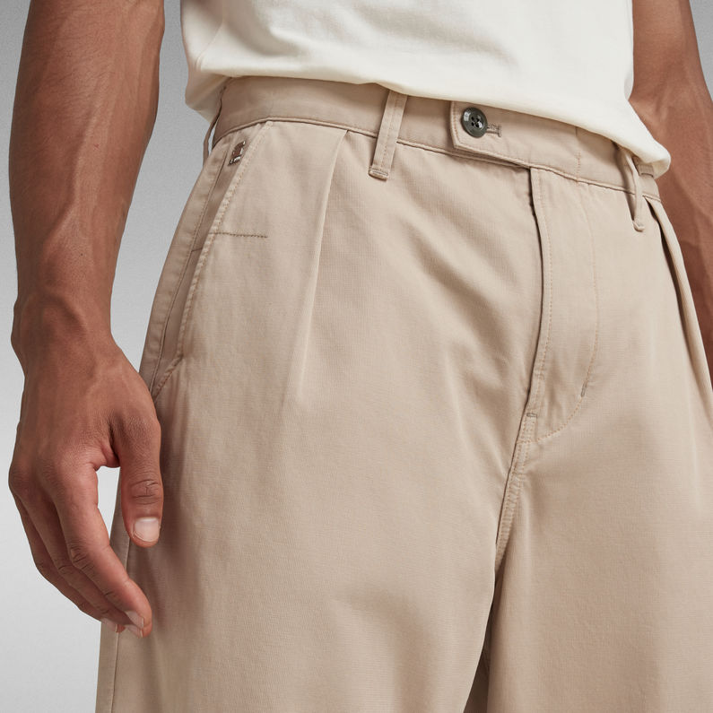 G-STAR Outlet Pleated Chino Shorts Beige