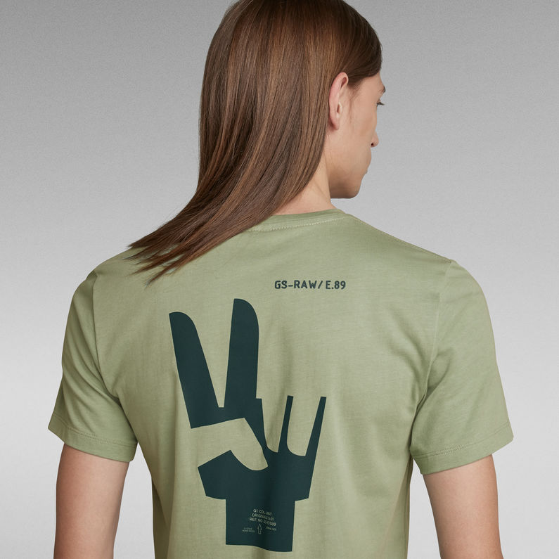 G-STAR Outlet Hand Back Graphic Slim T-Shirt Light blue