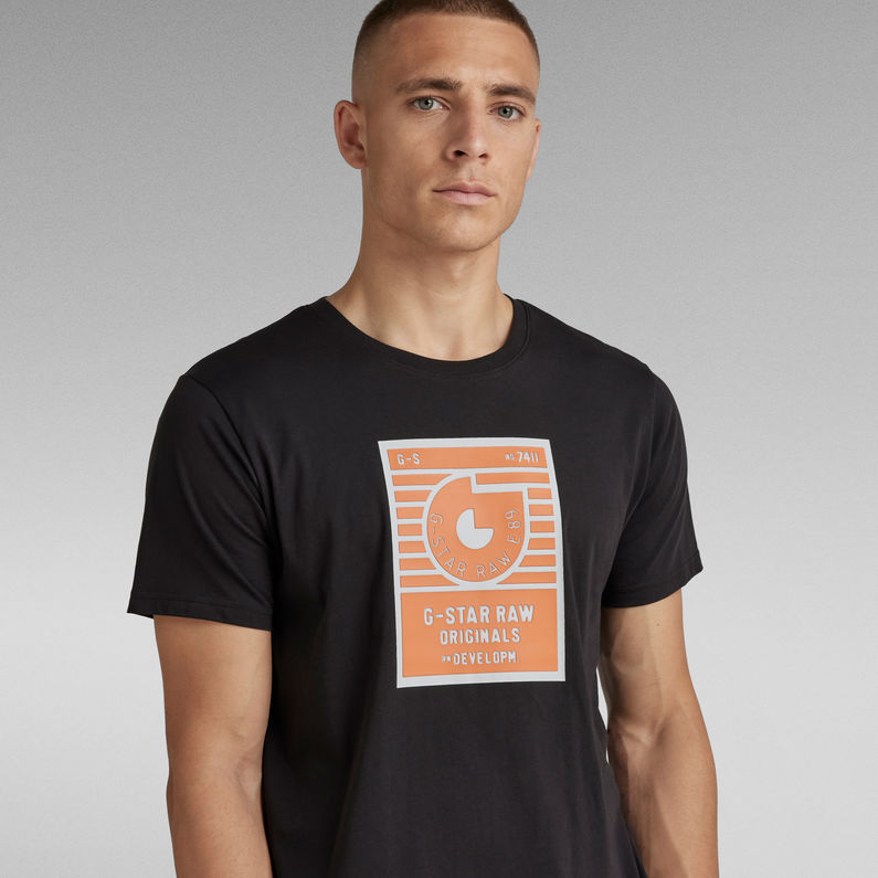 G-STAR Outlet Camiseta Boxed High Density Graphic Negro