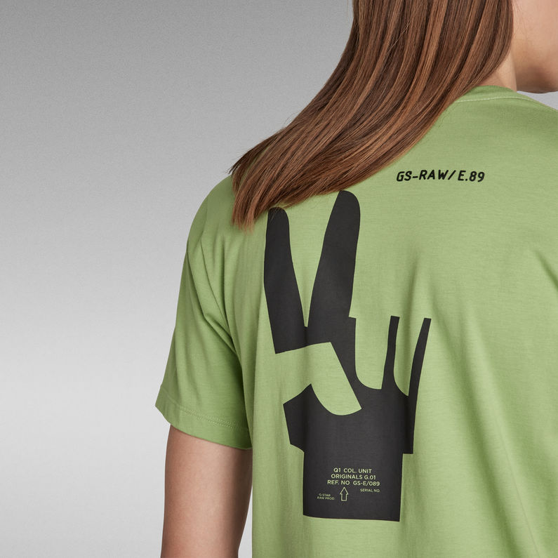 G-STAR Outlet Hand Back Graphic Slim T-Shirt Green